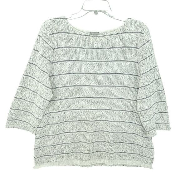 Talbots Striped Knit Tunic with Fringed Hem - Picture 8 of 10